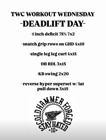 TWC Deadlift Day. | #TWCWORKOUTWEDNESDAY 3.26.25