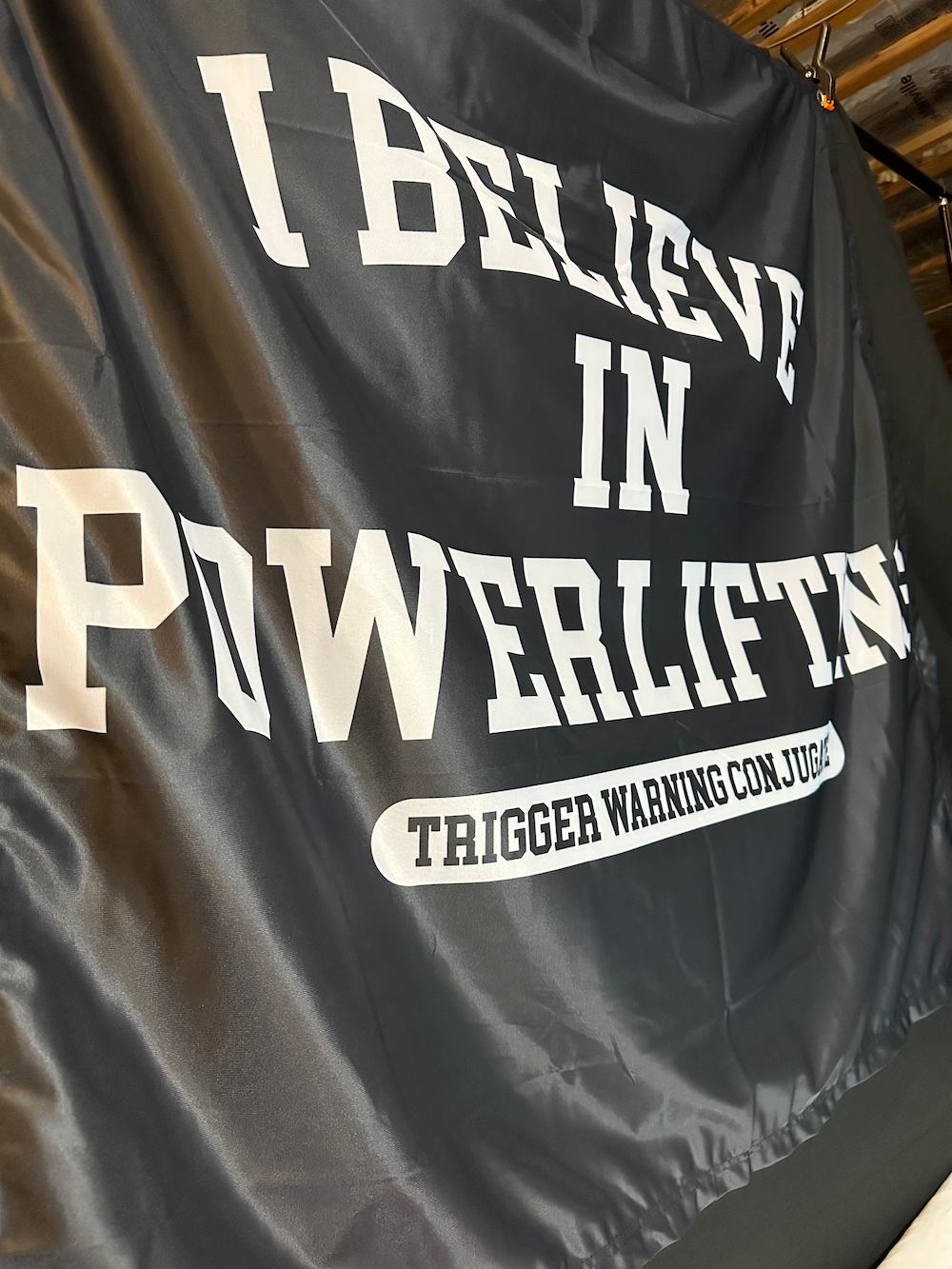 I Believe in Powerlifting 4x4 Banner