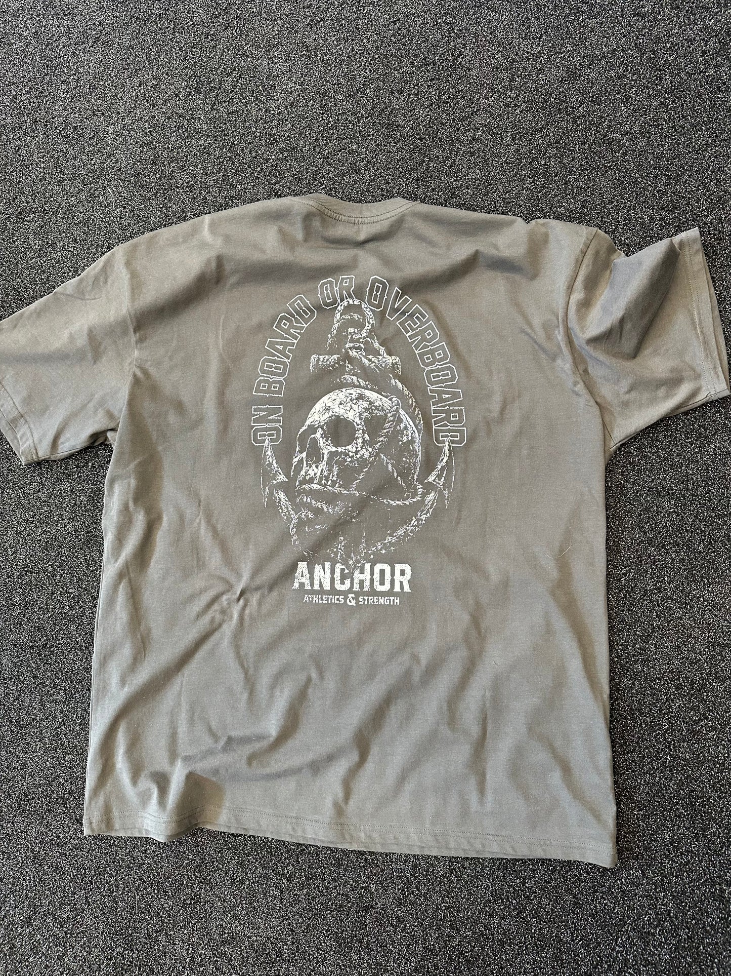 On Board Or Overboard Vintage Black Anchor T