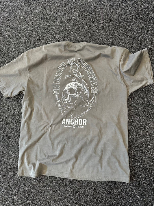 On Board Or Overboard Vintage Black Anchor T