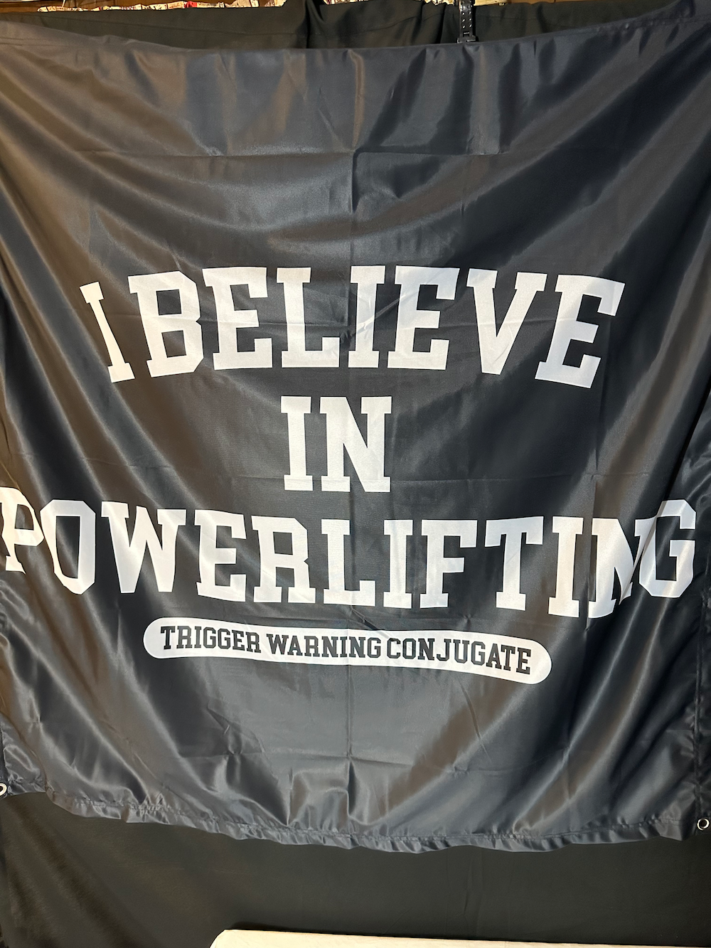 I Believe in Powerlifting 4x4 Banner